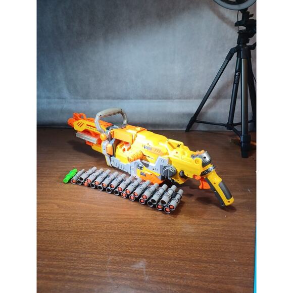 NERF VULCAN EBF-25 GUN /BELT/DARTS WORKING CONDITION - Picture 1 of 7